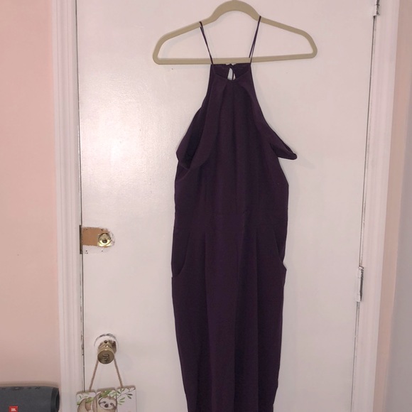 Pants & Jumpsuits Eggplant Colored Jumpsuit With Flutter Tank Detail